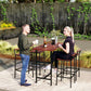5 Piece Patio Bar Set with 47" Bar Height Table and 4 Bar Stools, for Backyard, Balcony, Porch, Pool, Lawn, Brown