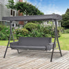 3 Person Porch Swing Bed, 2-in-1 Convertible Outdoor Patio Swing Chair Bench Hammock with Adjustable Canopy, Cushions, Pillows for Porch and Backyard, Red