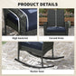 Outdoor Rocking Chair, Patio Wicker Chair Removable Cushion, High Back and Armrests for Porch Balcony, Navy Blue
