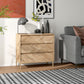 Bedroom Chest of Drawers with Anti-tipping Design, Storage Cabinet with 3 Drawers for Living Room, Hallway, Nature Wood