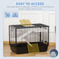 3-tier Hamster Cage, Guinea Pig Cage, Pet Chinchillas Play House Indoor with Accessories Food Dish Water Bottle, Ramps, 31.5"x19"x 23", Black