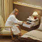 Floating Nightstand Set of 2, Wall Mounted Bedside Table with Power Outlets, Drawer and Shelf, White