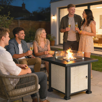 32" CSA-Certified Propane Fire Pit Table with Lid