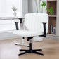 Criss Cross Chair with Flip-up Armrests, Wide Office Chair with Adjustable Height, Tilting, No Wheels, Beige