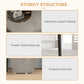 Dining Table Set for 2, Square Kitchen Table and Chairs, Dining Room Table and PU Leather Upholstered Chairs, Grey