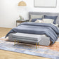 39" Storage Ottoman, Velvet End of Bed Bench with Steel Legs, Foot Stool with Storage for Bedroom, Living Room