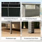 Wicker Outdoor Bar Table, PE Rattan Bar Height Patio Table with 2 Shelves, Steel Frame for Garden, Backyard, Dark Grey