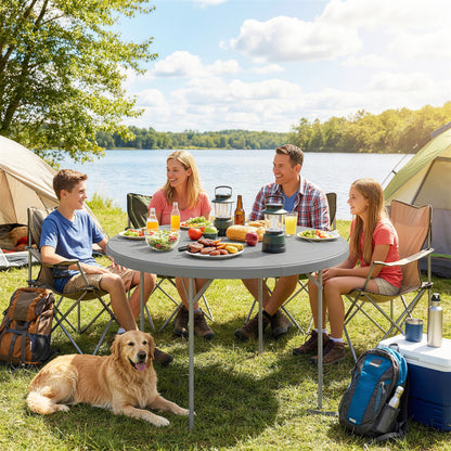 4ft Grey Plastic Folding Picnic Table