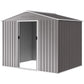 8' x 6' Outdoor Storage Shed, Metal Garden Tool Storage House with Lockable Sliding Doors and Vents, Light Grey