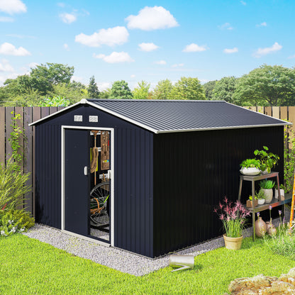 11' x 9' Garden Shed with Double Sliding Doors and Air Vents