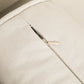 Mid-Century Sofa, Couch with Button-Tufted Back Cushion, Linen Feel Fabric Upholstery, 2 Cylindrical Pillows and Rubber Wood Legs for Living Room, Cream White