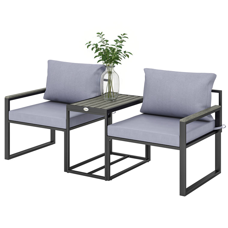 Bistro Set with 2 Chairs and Side Table
