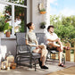 Patio Glider Rocking Chair 2 Person Outdoor Loveseat Rocker Garden Furniture Bench, Grey