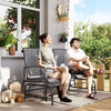Grey Glider Rocking Chair Loveseat Bench