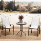 3 Pieces Bistro Set, Small Patio Furniture Set with Stackable Mesh Chairs, Glass Table for Garden, Balcony, Grey