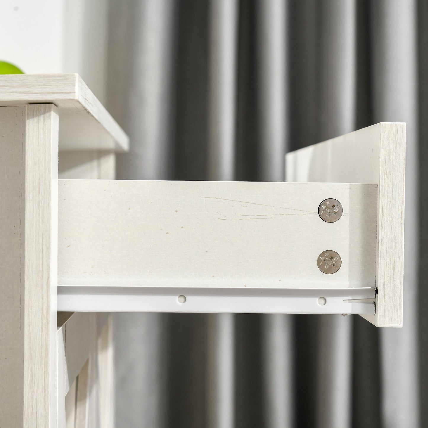 Farmhouse Sideboard Buffet Cabinet, Storage Cabinet with Barn Doors, Distressed White