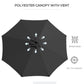 10' x 8' Round Market Umbrella, Patio Umbrella with Crank Handle and Tilt, Outdoor Parasol for Garden, Black