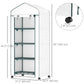 Portable Greenhouse, Outdoor Hot House Plant Flower Greenhouse with 4 Tier Shelves, PE Cover, White