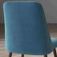 Upholstered Dining Chairs Set of 4, Velvet Accent Chair with Back and Wood-grain Steel Leg for Kitchen, Blue