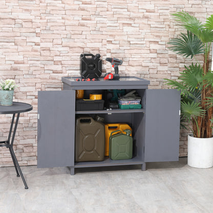 Storage Cabinet with Galvanized Top and Shelves