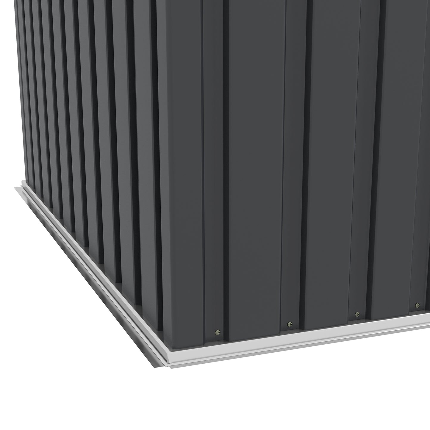 6.5x4FT Galvanised Metal Shed with Foundation Kit, Lockable Garden Tool Storage House with Sliding Doors, Vents, Grey