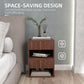 Floating Nightstand Set of 2, Wall Mounted Bedside Table with Drawer for Bedroom, Brown