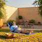 Outdoor Lounge Chair, Portable Reclining Seat, Folding Chaise Lounge, Tanning Chair Bed with Pillow, Pink