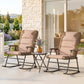 3-Piece Outdoor Foldable Rocking Chair Set, Orange