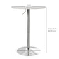High Top Bar Table, Adjustable Round Kitchen Table with Swivel Top and Steel Base, Bistro Table for 2 People, White