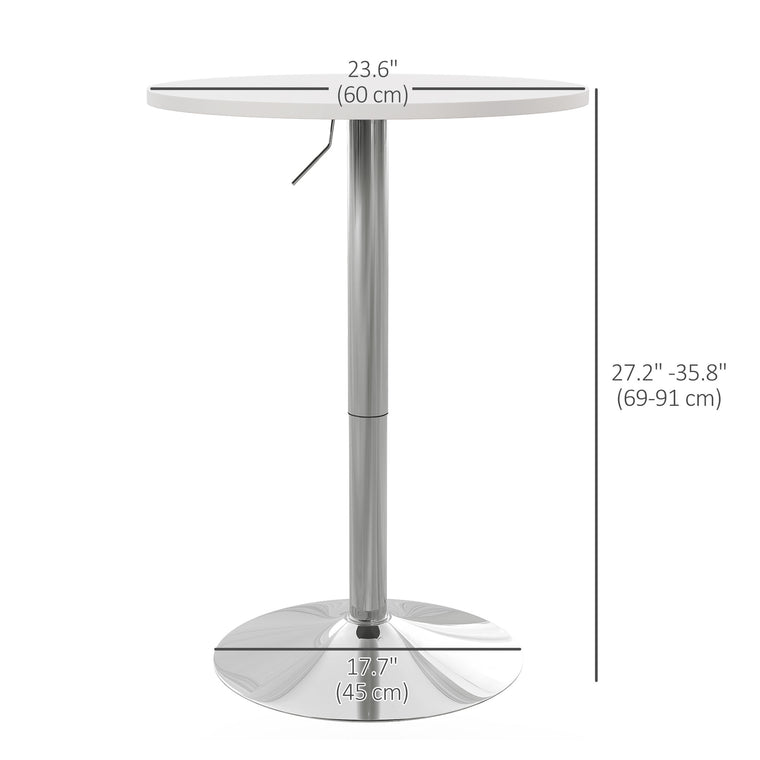 Round Adjustable Bar Table with Swivel Top