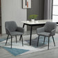 Dining Chairs Set of 2, Linen Upholstery Accent Chair with Back, Armrest, Metal Legs, Dark Grey
