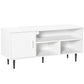 Modern TV Stand Cabinet for TVs up to 60 Inches with Storage Shelf, Cable Hole, Home Entertainment Unit Center, for Living Room Bedroom, White