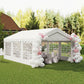 20'x13' Heavy Duty Event Tent Gazebo Portable Sun Shelter with Sidewalls White