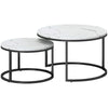 Faux Marble Nesting Coffee Tables Set of 2 - White