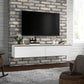 Wall Mounted TV Stand, Floating TV Cabinet for up to 70" TVs with Storage, High Gloss Effect, White