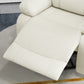 Leather Reclining Chair with Vibration Massage, Swivel Base, Rocking Function, Remote Control, Cream White