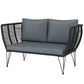 Outdoor Couch Patio Sofa with Cushions, 2 Seater Patio Furniture Loveseat with Galvanized Steel Frame, Light Grey