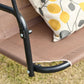 2-Person Porch Swing Chair, 2 Seater Patio Swing Bench w/ Adjustable Canopy, Breathable Seat for Garden, Poolside, Black