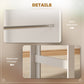 Bar Table Counter Height Dining Table with 3 Storage Shelves for Kitchen, Dining Room, Living Room, White