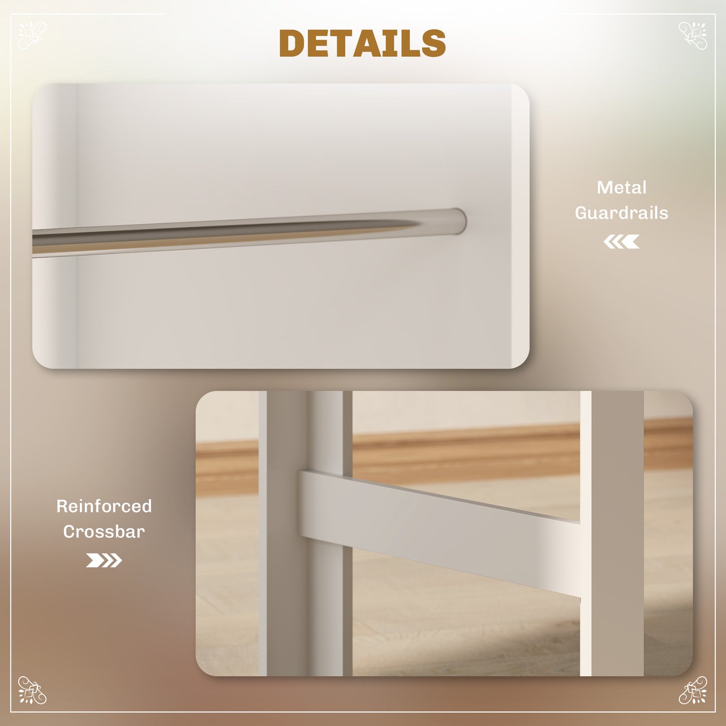 Bar Table Counter Height Dining Table with 3 Storage Shelves for Kitchen, Dining Room, Living Room, White