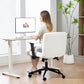 Criss Cross Chair with Flip-up Armrests, Wheels, Wide Office Chair with Adjustable Height, Tilting, Cream White