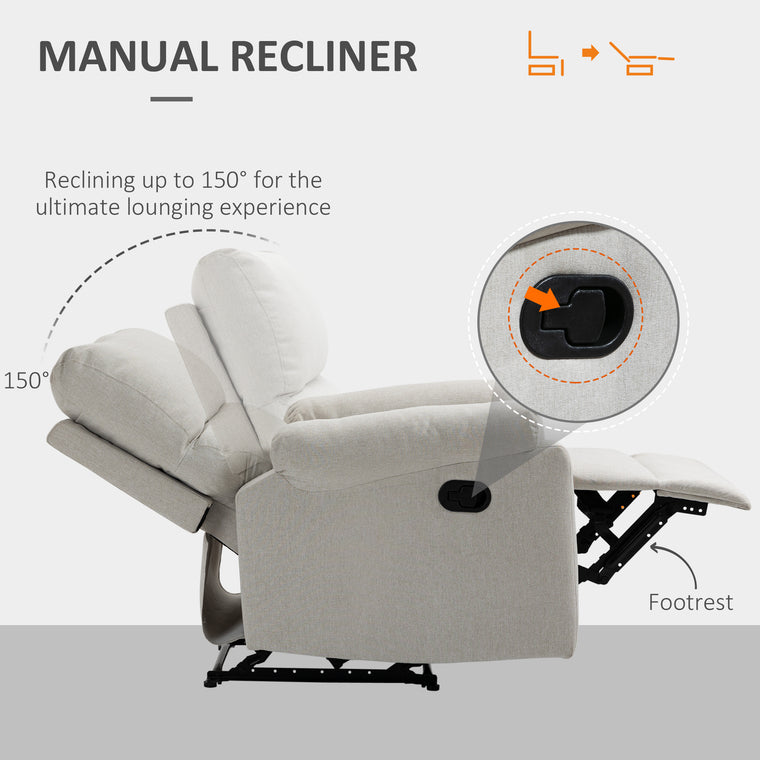 Manual Recliner Chair with Footrest