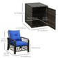 3 Pieces Wicker Patio Furniture Set, Rattan Bistro Set with Storage Coffee Table and Thickened Cushions, Outdoor Conversation Set for Garden, Porch, Balcony, Red