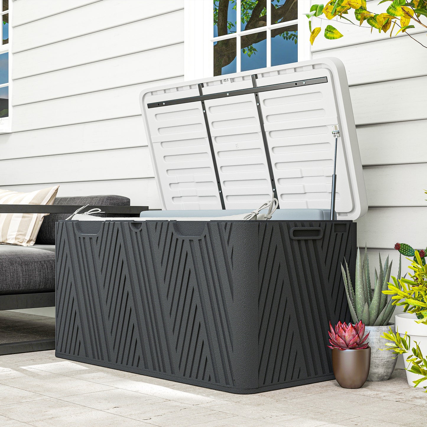 100 Gallon HDPE Deck Box with Lockable Lid
