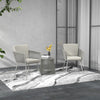 3 Piece Outdoor Patio Bistro Set, Wicker Rattan Furniture with Metal Legs for Garden, Backyard, Light Grey