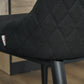 Modern Dining Chair Set of 2, Fabric Upholstered Side Chairs for Kitchen Living Room with Metal Legs, Black