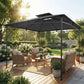 10' x 10' Gazebo, Soft Top Outdoor Gazebo with 2-Tier Roof, Metal Frame, Dark Grey