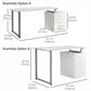 47" Computer Desk Writing Table Workstation with Multi-Use Reversible File Drawers Metal Frame Home Office Furniture, White