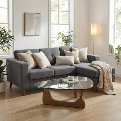 Compact L-Shaped Sectional with Changeable Chaise