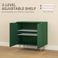 Modern Kitchen Storage Cabinet, Sideboard Buffet Cabinet with Adjustable Shelves and Metal Legs for Kitchen, Green